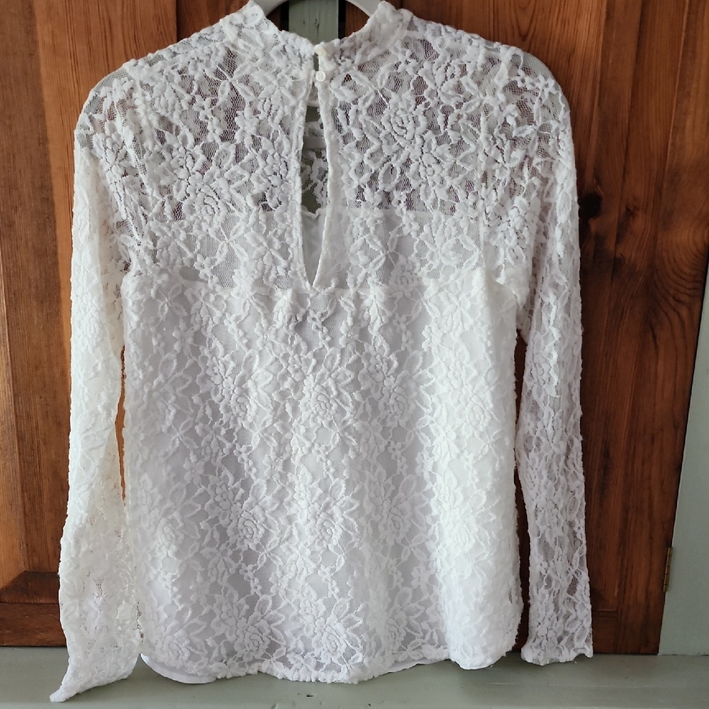Abercrombie & Fitch Cream Lace Blouse - Picture 3 of 6